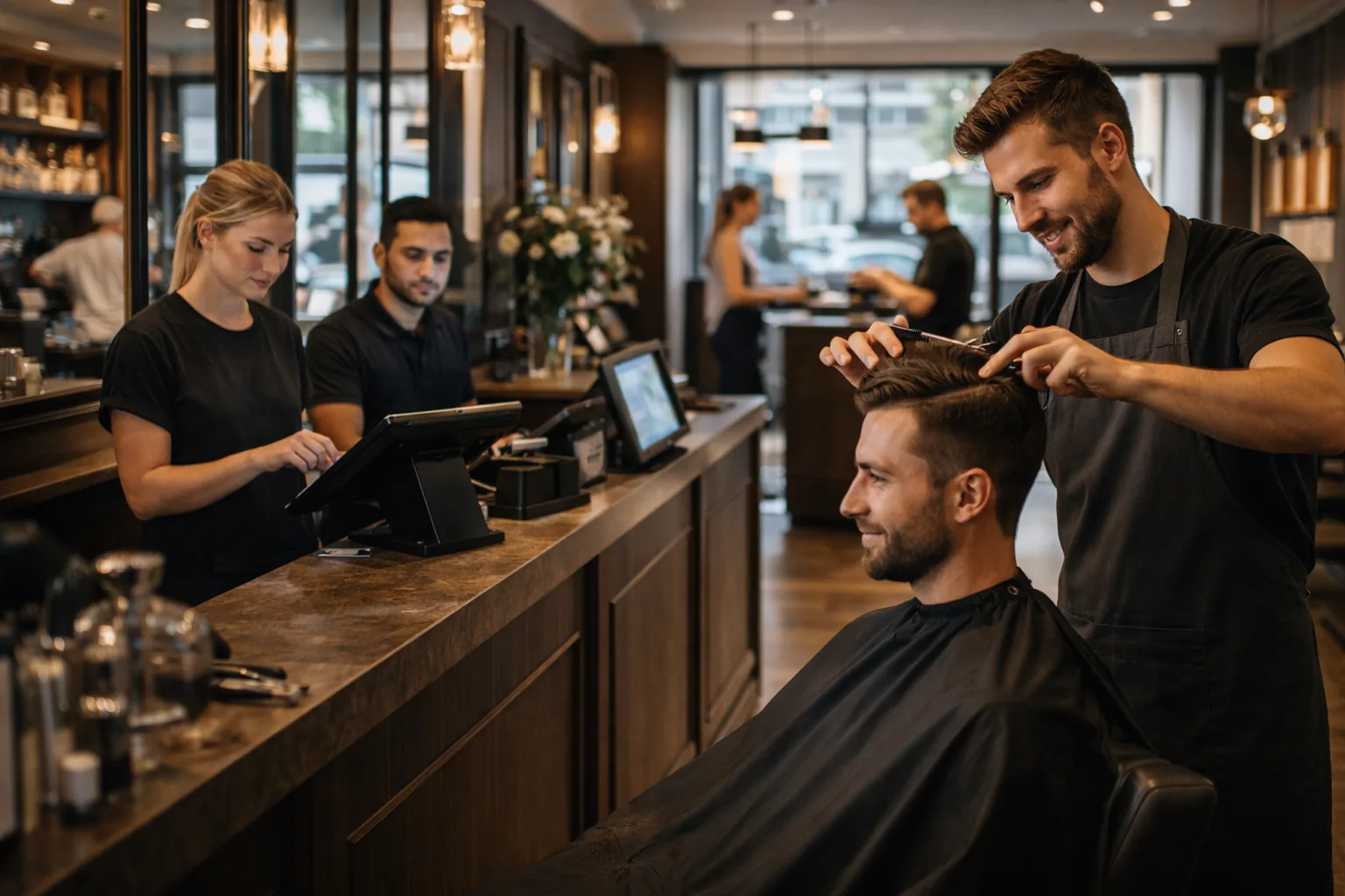 Salon and barber service in a modern appointment-led environment