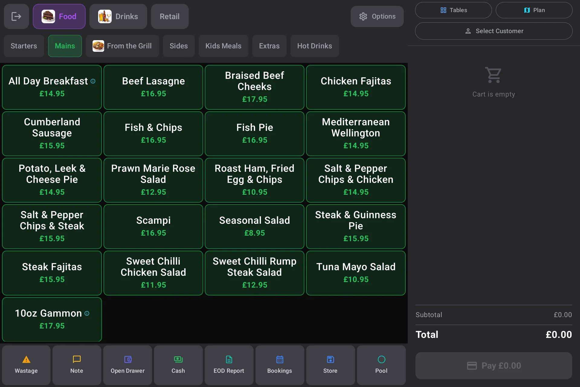 epos247 cue sports venue POS screen